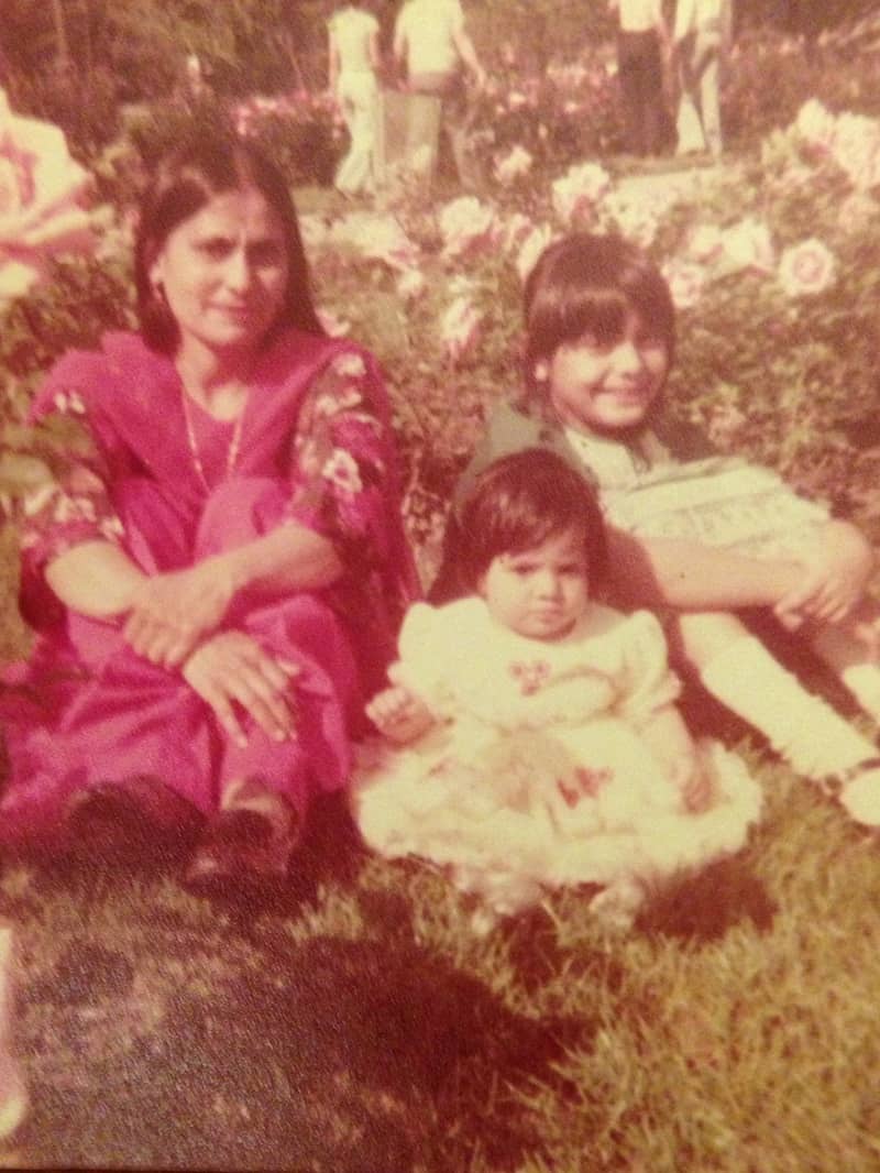 Shaheen with mother and sister.